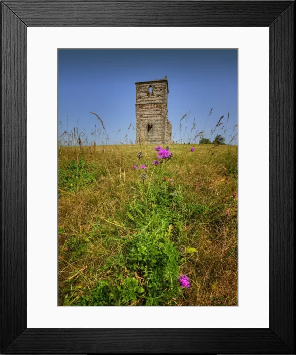 Framed Print : Knowlton historic church and neolithic henge mound, Dorset, England