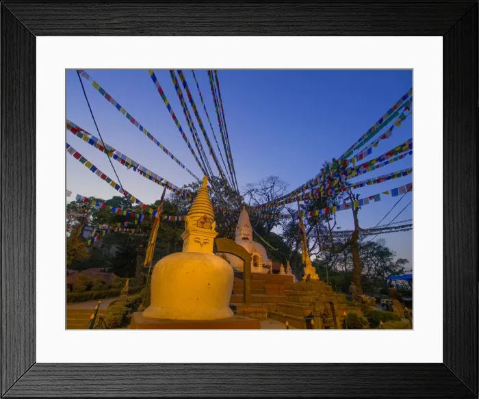 Framed Print : Sawyambunath temple at dawn, Kathmandu valley, Nepal Framed Print : Sawyambunath temple at dawn, Kathmandu valley, Nepal