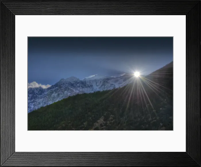 Framed Print : Early morning light on the Annapurna range, Himalayas, Nepal