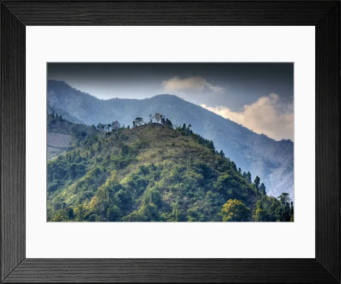 Framed Print : A view to the foothills around the town of Bandipur, Nepal Framed Print : A view to the foothills around the town of Bandipur, Nepal
