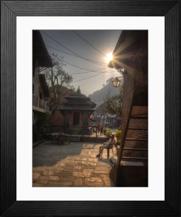 Framed Print : Street scene in Bandipur, Nepal Framed Print : Street scene in Bandipur, Nepal