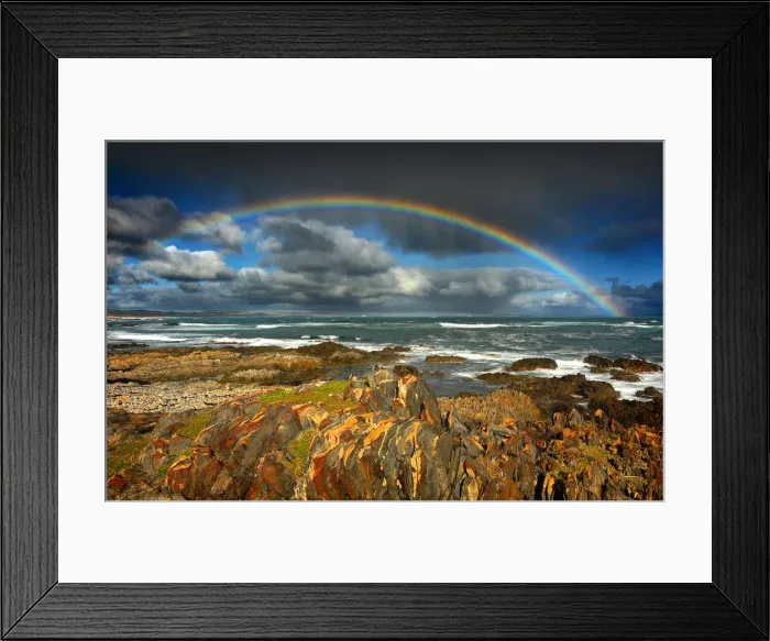 Framed Print : Rainbow after a storm, King Island, Bass Strait, Tasmania, Australia