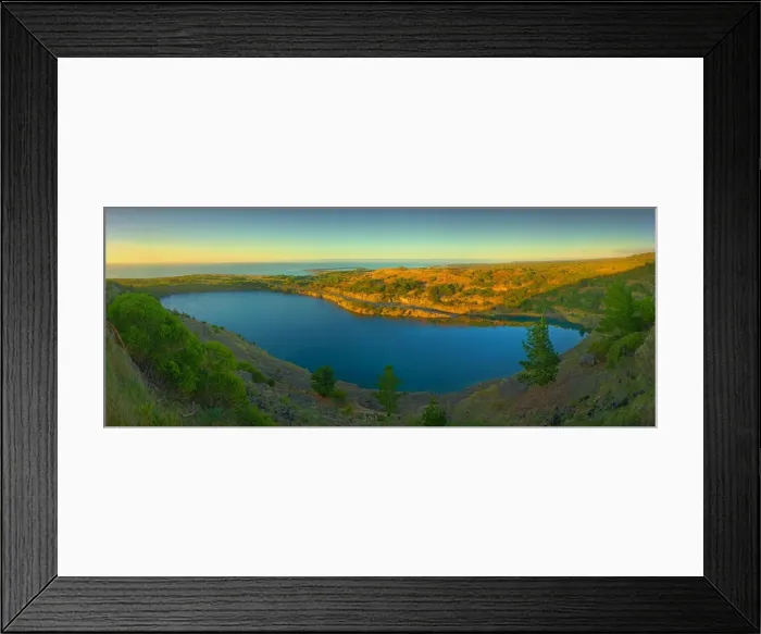 Framed Print : Panorama of the flooded Scheelite mine at Grassy, King Island, Bass Strait, Tasmania, Australia Framed Print : Panorama of the flooded Scheelite mine at Grassy, King Island, Bass Strait, Tasmania, Australia