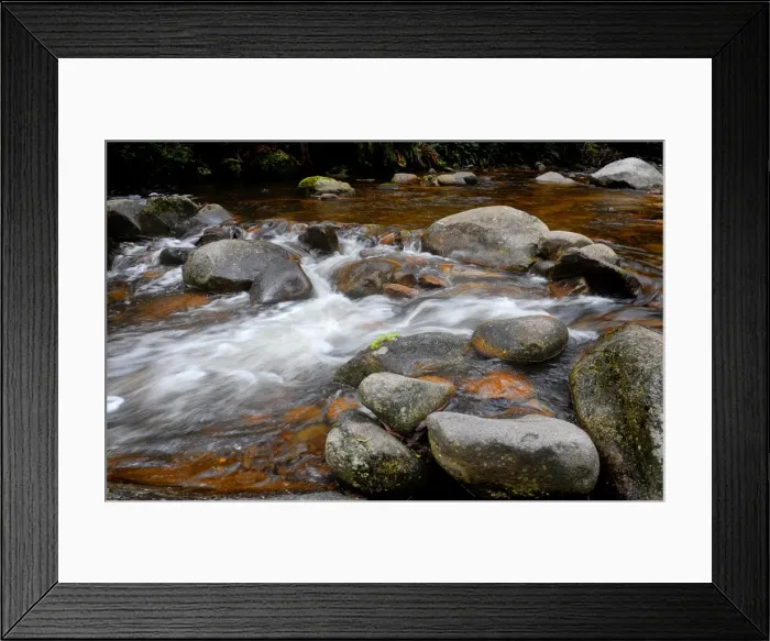 Framed Print : Cascading water in a small stream, Otway ranges, Victoria, Australia