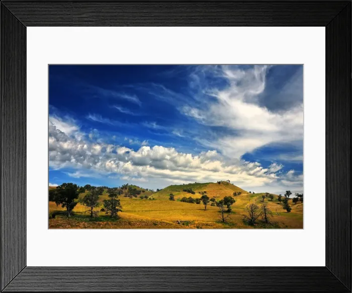 Framed Print : A cloudscape over rolling countryside near Bonnie Doon, Central Victoria Framed Print : A cloudscape over rolling countryside near Bonnie Doon, Central Victoria