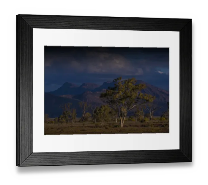 Framed Print : Afternoon light sweeps across the countryside with a view of the distant mountains of the Flinders Ranges national park, South Australia Framed Print : Afternoon light sweeps across the countryside with a view of the distant mountains of the Flinders Ranges national park, South Australia