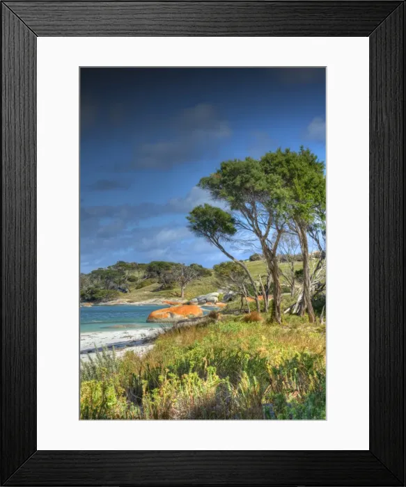 Framed Print : A view of the boulders and rocky coastline at Sawyers Bay on Flinders Island, Bass Strait, Tasmania, Australia Framed Print : A view of the boulders and rocky coastline at Sawyers Bay on Flinders Island, Bass Strait, Tasmania, Australia