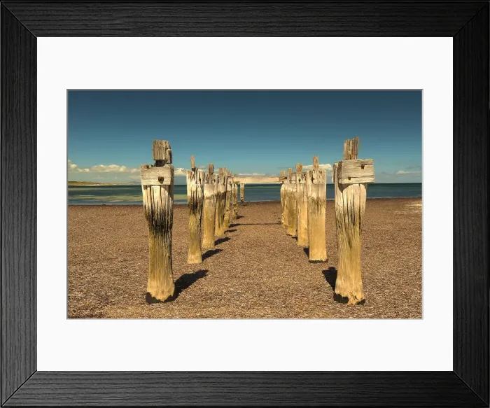 Framed Print : The old pier at Lillies beach on Flinders Island, Bass Strait, Tasmania, Australia