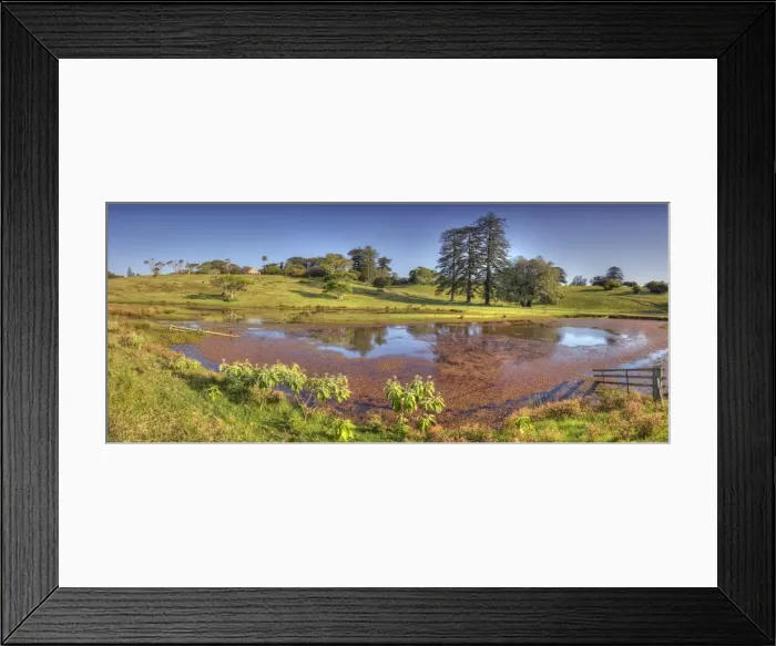 Framed Print : The Mission valley lagoon after rains on Norfolk Island, South Pacific
