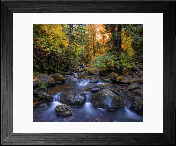 Framed Print : Multnomah creek, Columbia river gorge, Oregon, USA