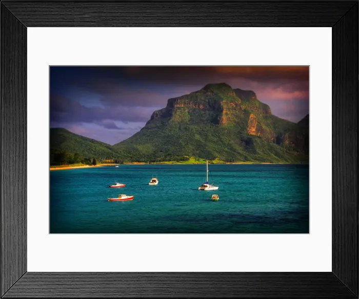 Framed Print : Looking towards Mount Gower from the Lagoon, Lord Howe Island, New South Wales, Australia