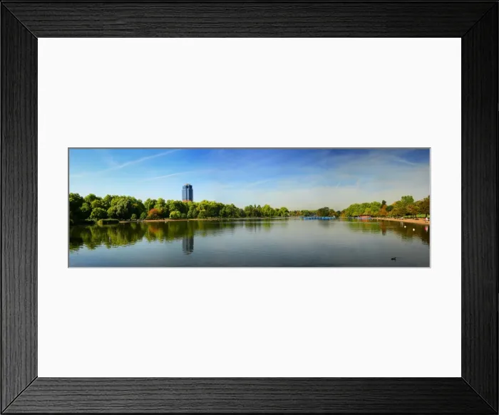 Framed Print : Reflections in the Lake at Hyde Park, London, England Framed Print : Reflections in the Lake at Hyde Park, London, England
