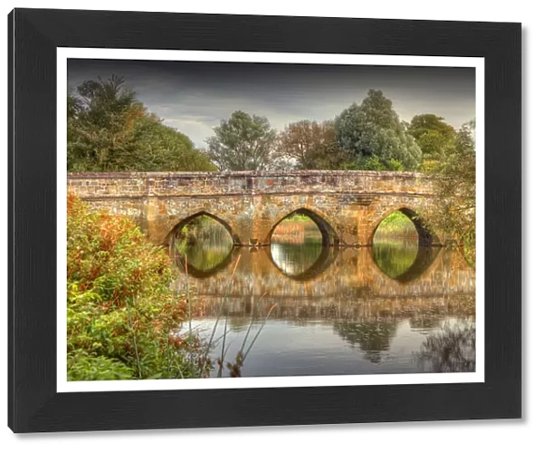 A historic bridge over the Stour river at Sturminster Newton, Blackmore Vale, Dorset, England