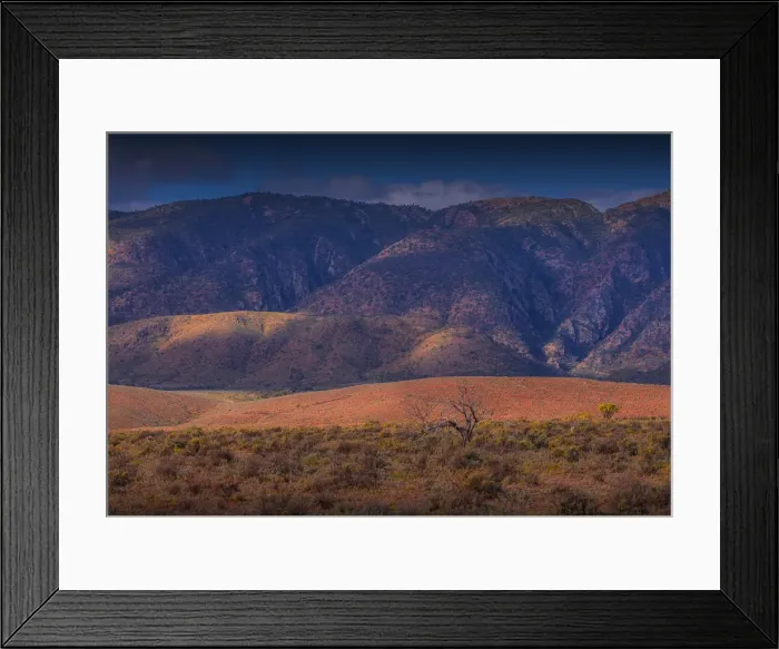 Framed Print : View to the remote and spectacular mountains of the Flinders Ranges in outback South Australia