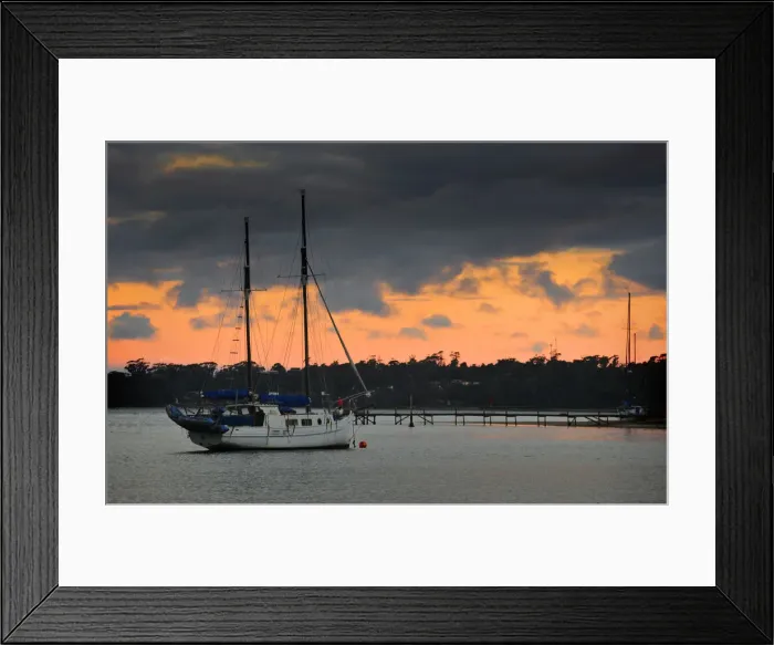 Framed Print : Dusk on the Georges River Estuary, east coast of Tasmania Framed Print : Dusk on the Georges River Estuary, east coast of Tasmania