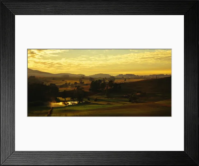Framed Print : Dawn lights up the countryside near Sheffield, central Tasmania