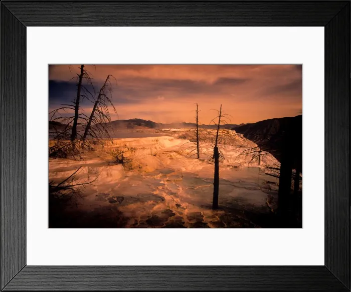 Framed Print : Mammoth springs, Yellowstone National Park, Wyoming