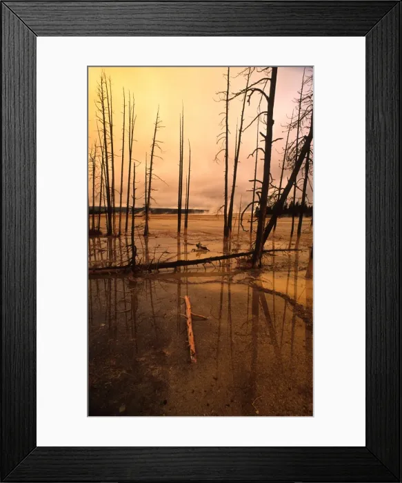 Framed Print : Mammoth springs, Yellowstone National Park, Wyoming