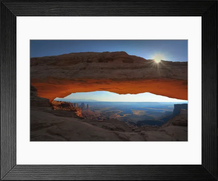 Framed Print : Sunstar and morning light at Mesa Arch, Canyonlands National Park, Utah
