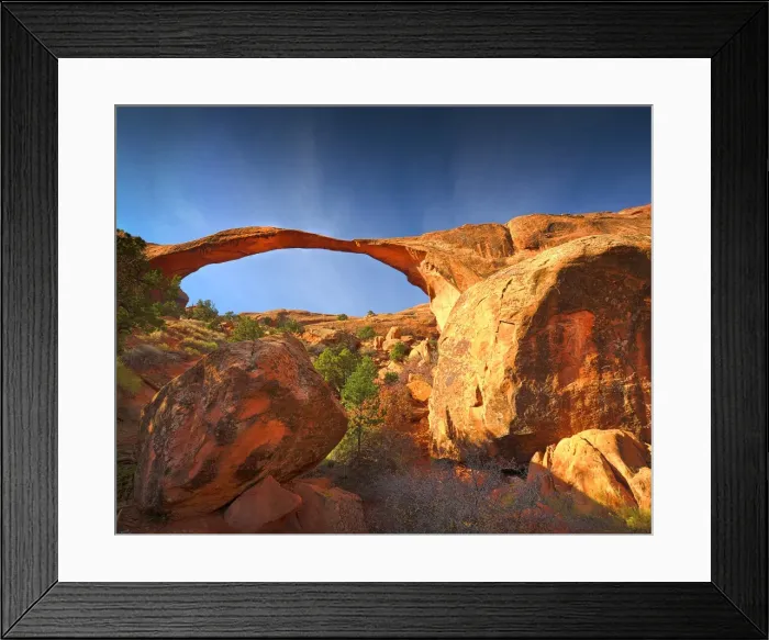 Framed Print : View to Landscape Arch, in the Arches National Park, Utah Framed Print : View to Landscape Arch, in the Arches National Park, Utah