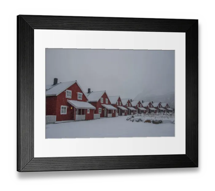 Framed Print : A winter scene in Svelvaar, Lofoten Peninsular, Norway Framed Print : A winter scene in Svelvaar, Lofoten Peninsular, Norway