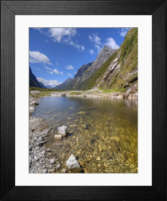 Framed Print : Hidden Lake, Milford sound, South Island of New Zealand