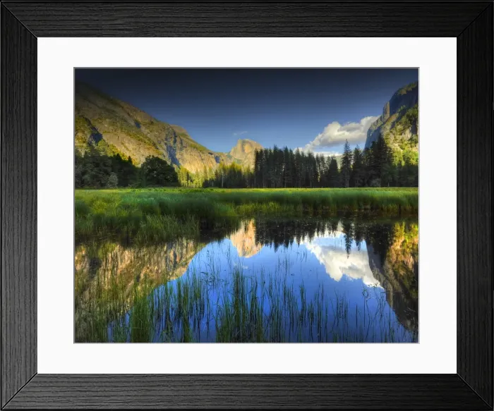 Framed Print : A view to half dome in Yosemite national park, California