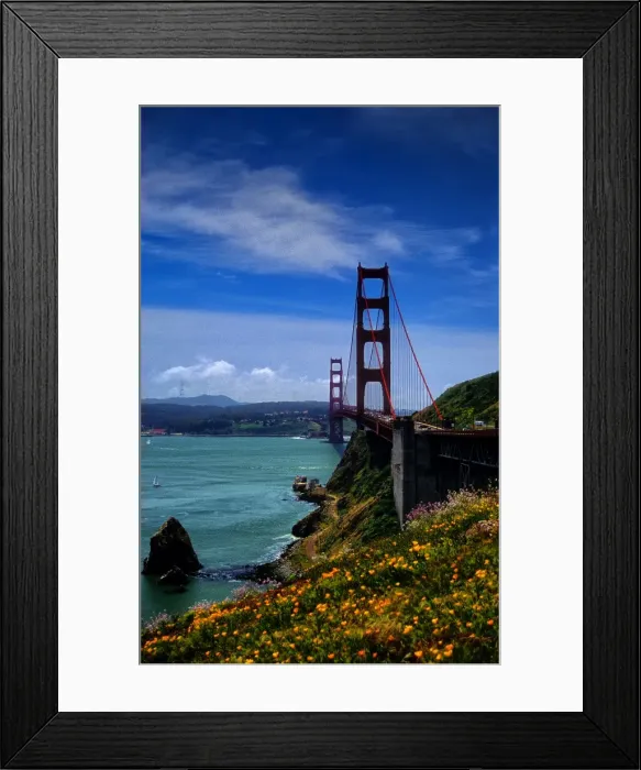 Framed Print : A view of Golden gate Bridge, San Francisco, California