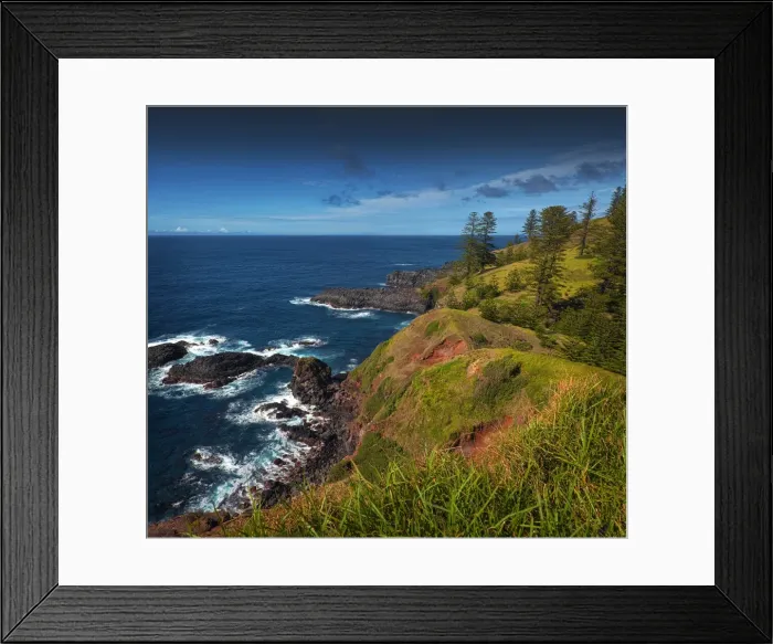 Framed Print : The coastline at Point Blackbourne on Norfolk Island