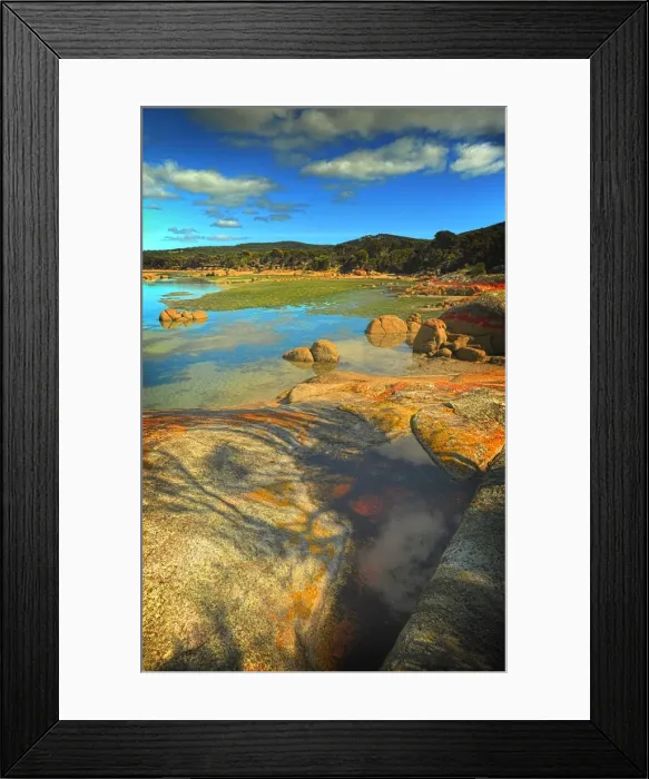 Framed Print : Low tide in the estuary of the north East river, Flinders Island, Tasmania