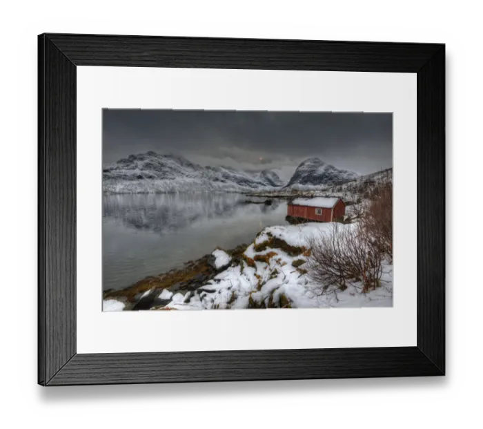Framed Print : A winter Scenic, Lofoten Peninsular, Arctic circle, Norway Framed Print : A winter Scenic, Lofoten Peninsular, Arctic circle, Norway