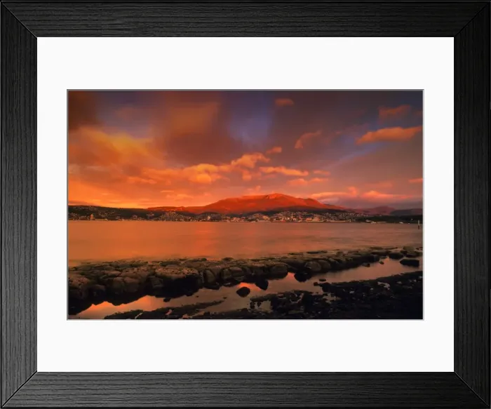 Framed Print : Looking towards mount Wellington at Dawn from the bluff, Hobart Tasmania Framed Print : Looking towards mount Wellington at Dawn from the bluff, Hobart Tasmania