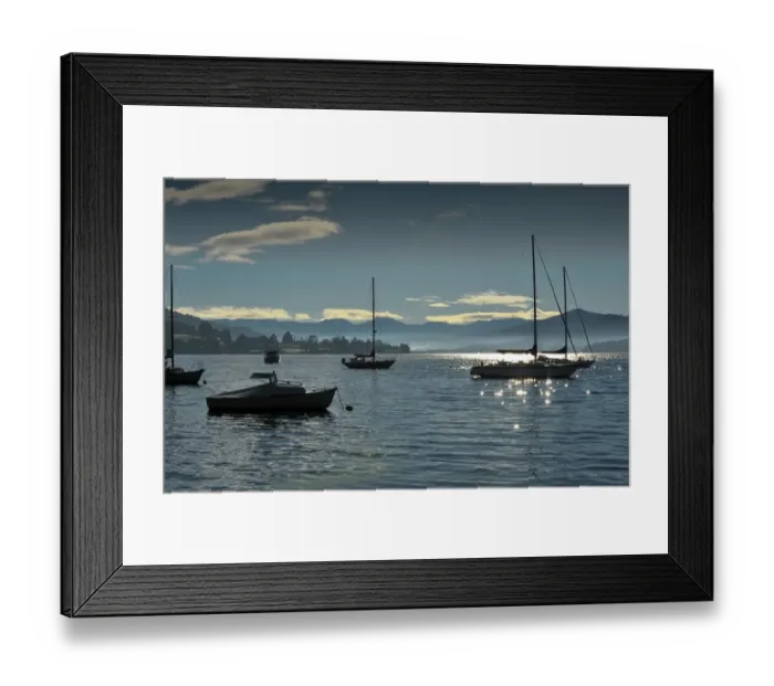 Framed Print : A view of the Huon river in southern Tasmania