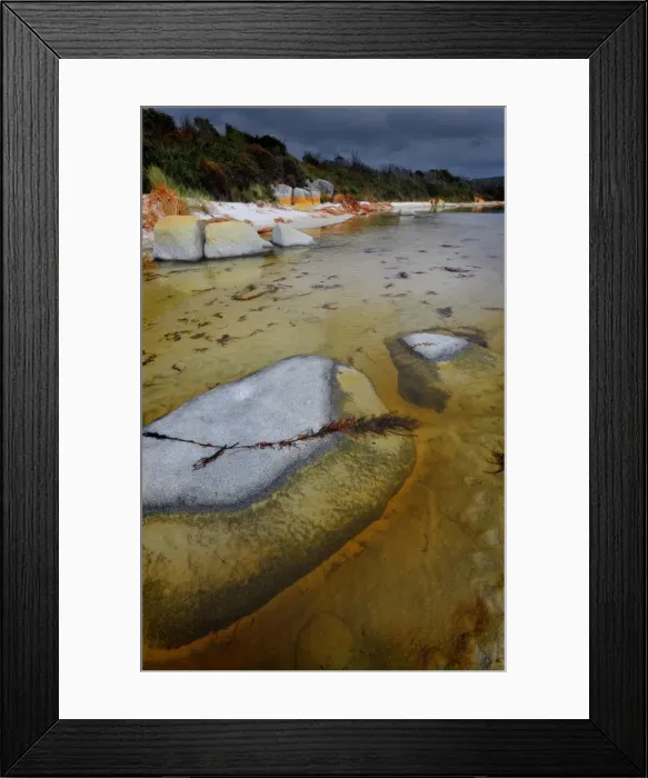Framed Print : Logoon near the coastline of Binnalong bay, east coastline of Tasmania