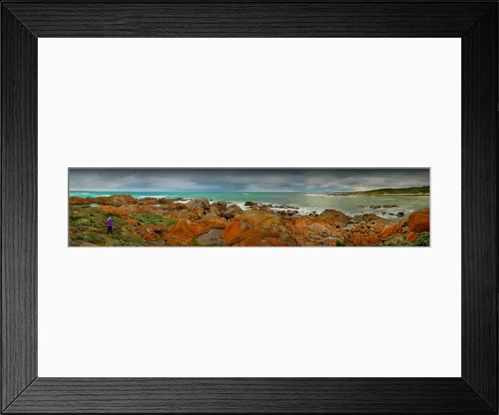Framed Print : Panorama of the coastline near Half Moon bay on King Island, Bass Strait, Tasmania