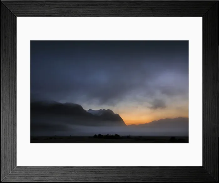 Framed Print : Dawn mist rising from the Eglinton Valley, south island, New Zealand