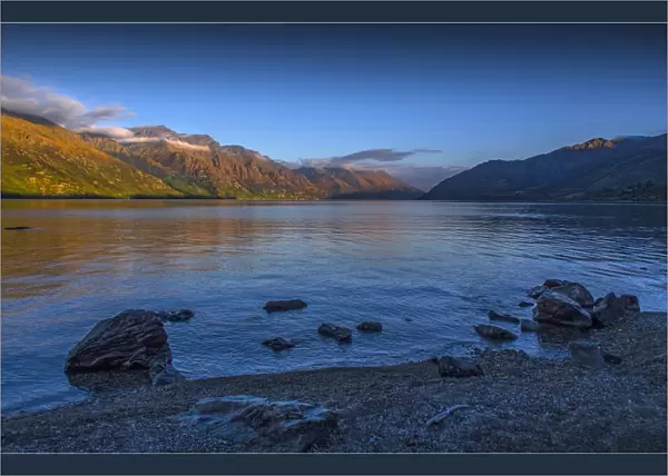 Dawn on lake Wakatipu, New Zealand south island