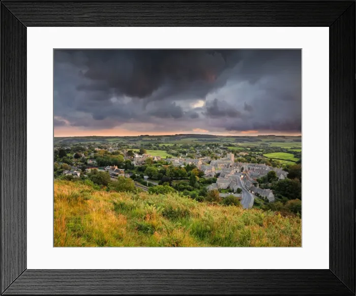 Framed Print : A view to Corfe Castle, Dorset, England Framed Print : A view to Corfe Castle, Dorset, England