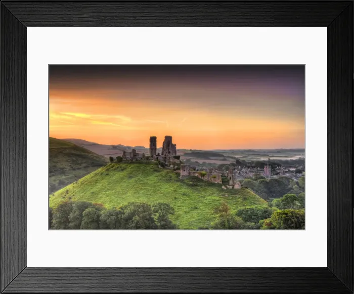 Framed Print : A view to Corfe Castle, Dorset, England