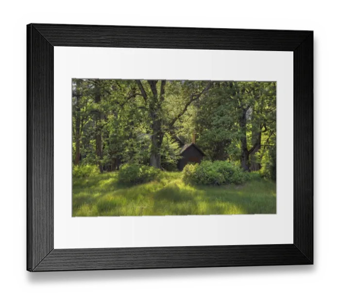 Framed Print : A cabin in Yosemite national Park, California