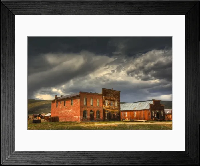 Framed Print : Bodie, in the Sierra Nevada mountains, is an abandoned mining town near the border of Nevada, California, United States