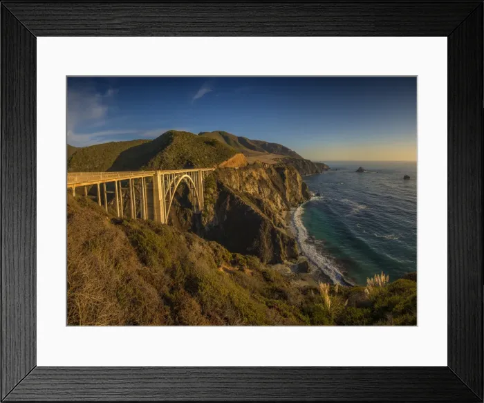 Framed Print : Bixby bridge, Californian coastline, United States