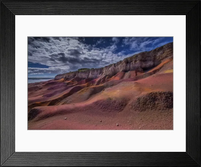 Framed Print : The red ochre colours of the eroded landscape on Phillip Island