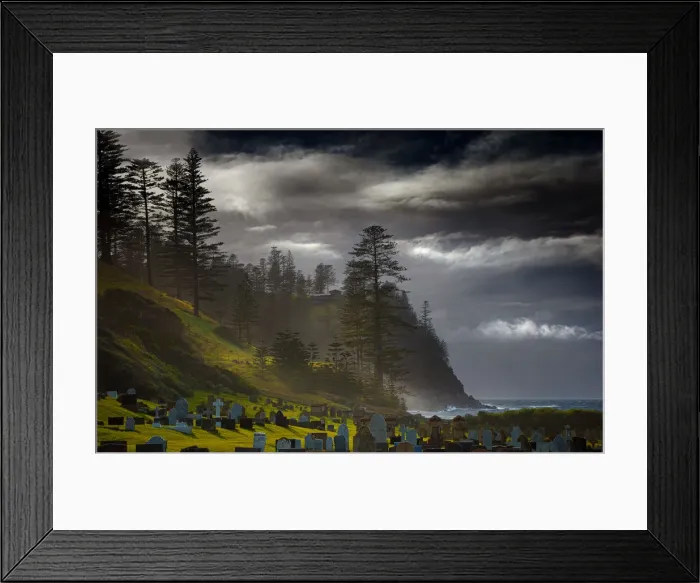 Framed Print : Misty coastline on Norfolk Island Framed Print : Misty coastline on Norfolk Island