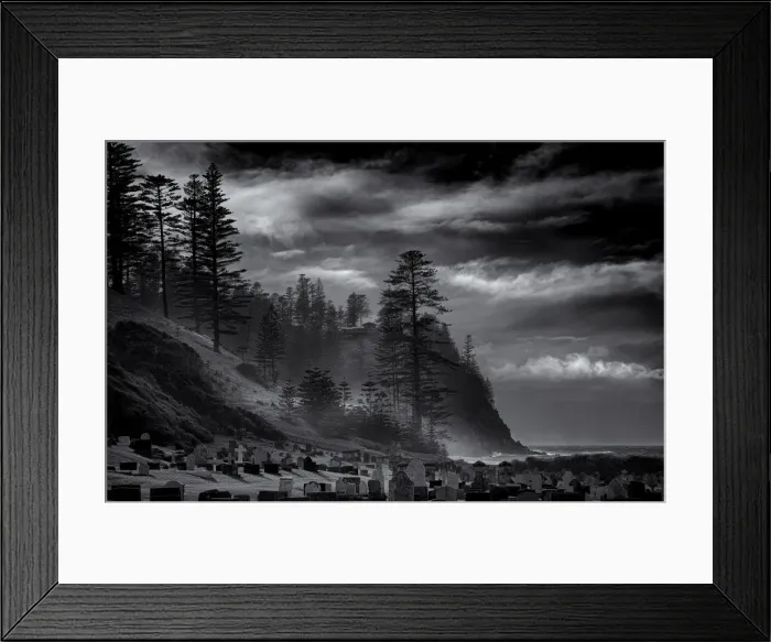 Framed Print : Misty coastline on Norfolk Island Framed Print : Misty coastline on Norfolk Island