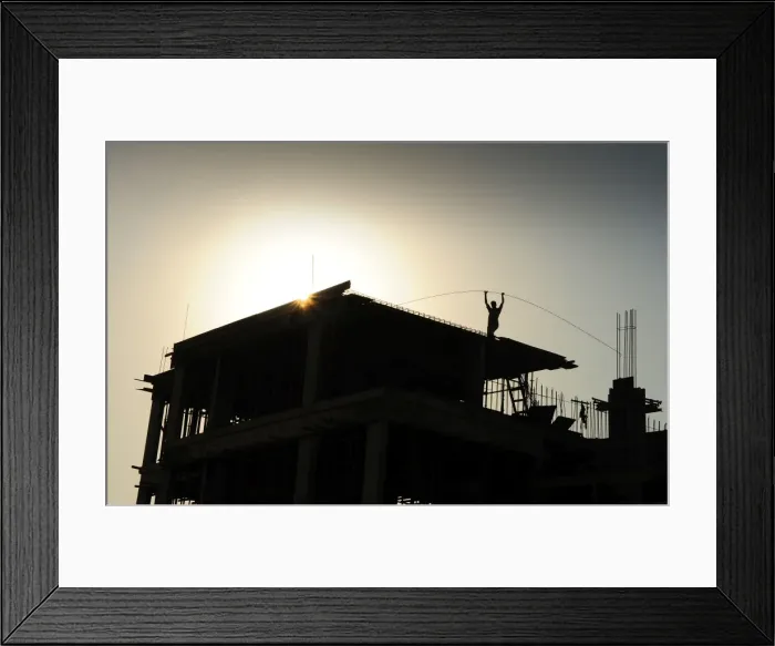 Framed Print : Building site, new suburbs, Abu Dhabi, united Arab Emirates