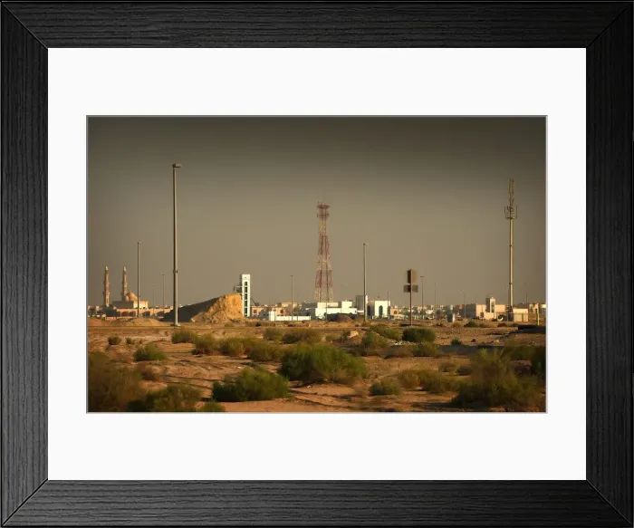 Framed Print : Building site, new suburbs, Abu Dhabi, united Arab Emirates Framed Print : Building site, new suburbs, Abu Dhabi, united Arab Emirates