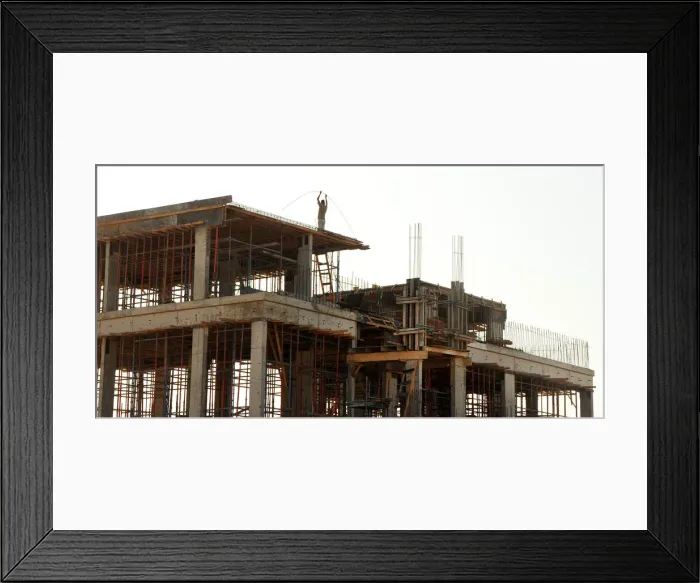 Framed Print : Building site, new suburbs, Abu Dhabi, united Arab Emirates Framed Print : Building site, new suburbs, Abu Dhabi, united Arab Emirates