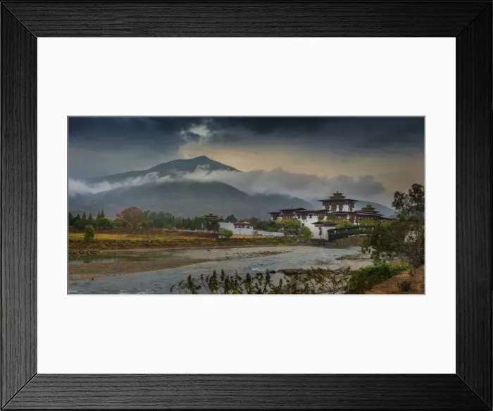 Framed Print : A view of the Panukha Dzong, in East central Bhutan Framed Print : A view of the Panukha Dzong, in East central Bhutan
