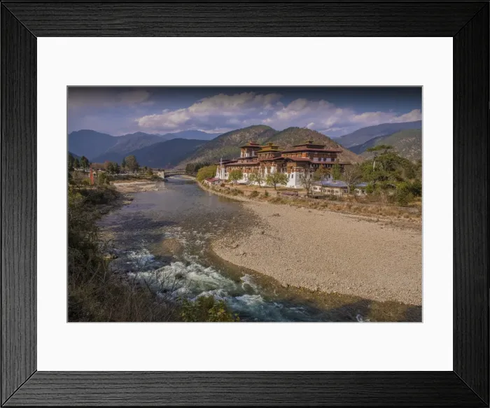 Framed Print : A view of the Panukha Dzong, in East central Bhutan Framed Print : A view of the Panukha Dzong, in East central Bhutan